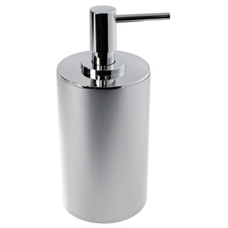 Free Standing Silver Finish Round Soap Dispenser in Resin Gedy YU80-73